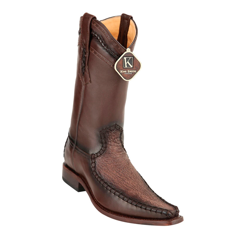 Mens King Exotic Sharkskin European Toe Boots - Brown (477bd0907) - 6 E