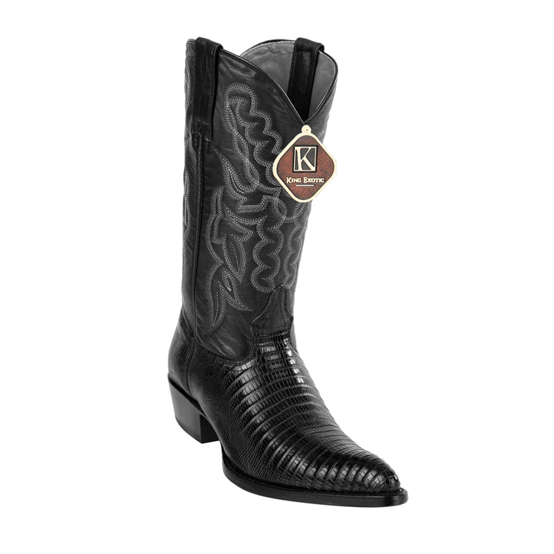 Mens King Exotic Teju Lizard Western Boots Black (4980705) - 6 E