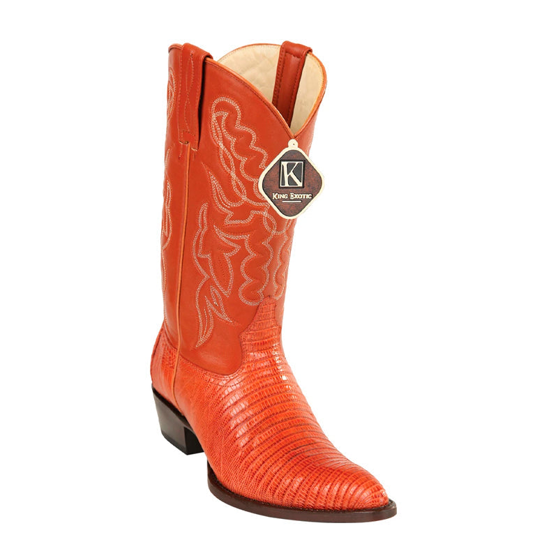 Mens King Exotic Teju Lizard Western Boots Cognac (4980703) - 6 E