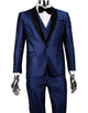Mens Navy Blue Wedding Tuxedo - Dark Blue Tuxedo Suit" Mens 1 Button Shawl Lapel Vested Wedding | Prom 2025 Tuxedo in Navy Sharkskin