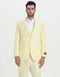 Mens Vested Summer Seersucker Suit in Yellow Pinstripe