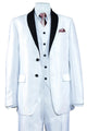 Cheap Priced Suit - Mens 2 Button Vested Slim Fit Shiny Sharkskin Tuxedo White Suit
