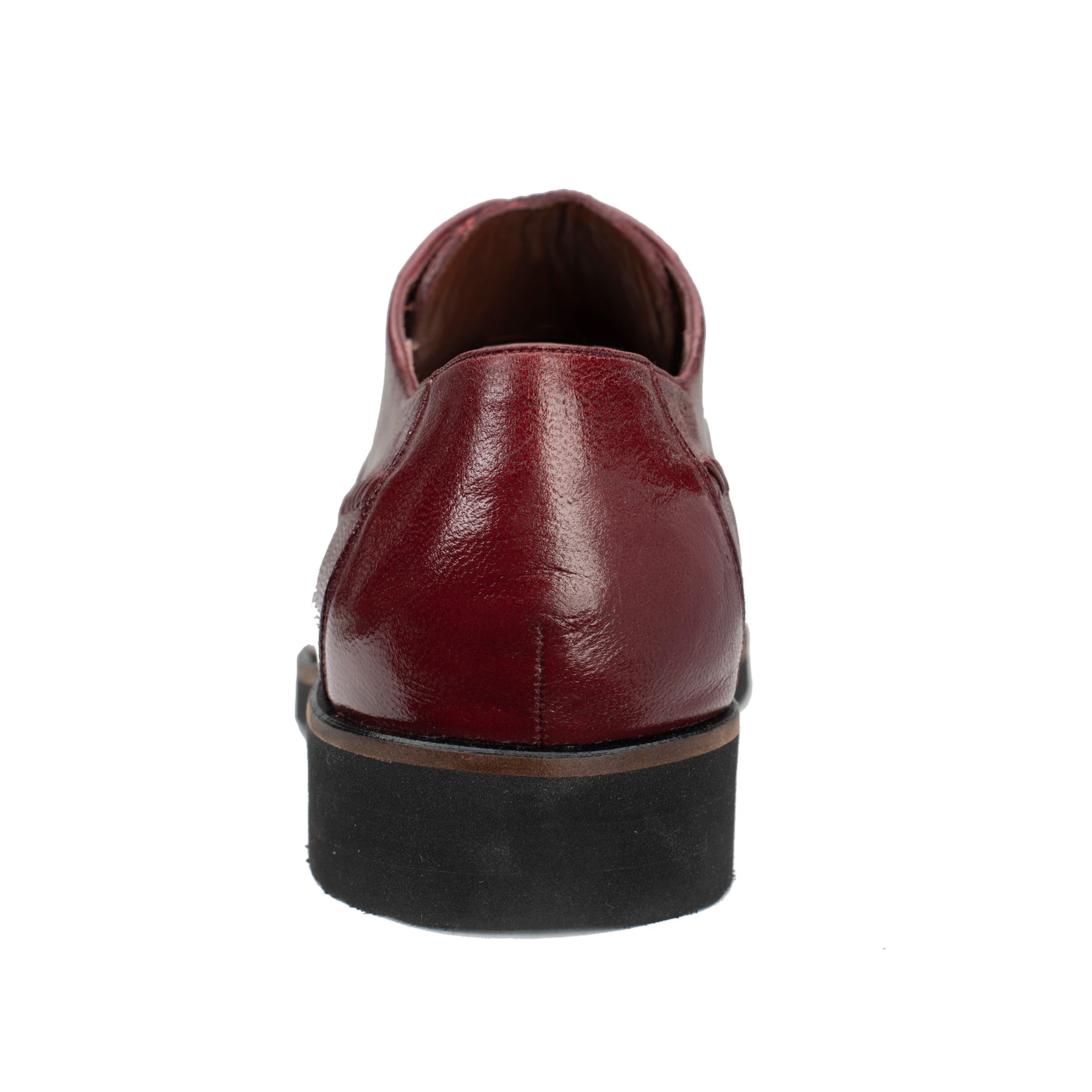 Mens Belvedere Tyson Genuine Ostrich & Calf Skin Dress Shoe in Burgundy - 8