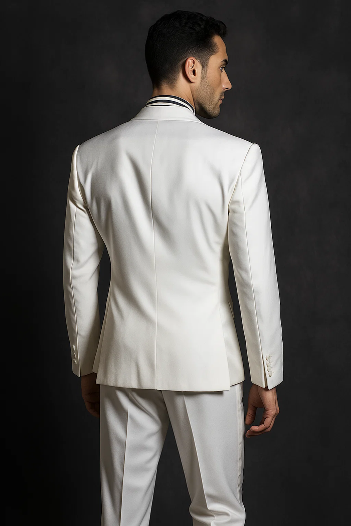 Mens Classic Vested Tail Tuxedo in White