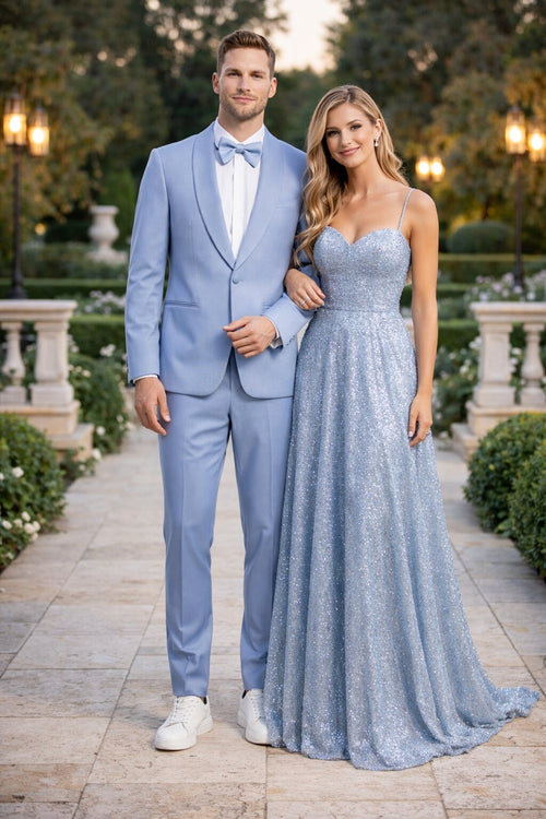 Prom 2026 Suit - Sky Blue Prom Tuxedo - Summer Slim Fit Suits
