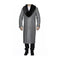 Mens Light Grey Full Length Wool Dress Top overcoat