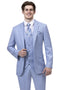 Cheap priced Suit - Mens Modern Fit Two Button Vested Sharkskin Business Blue Suit