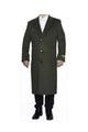 Removable Fur Collar Ankle length Wool Dark Olive Green Top Coat/Overcoat | Winter men's Topcoat Sale