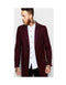 Mens Notch Lapel Wool Burgundy Wine Car Coat