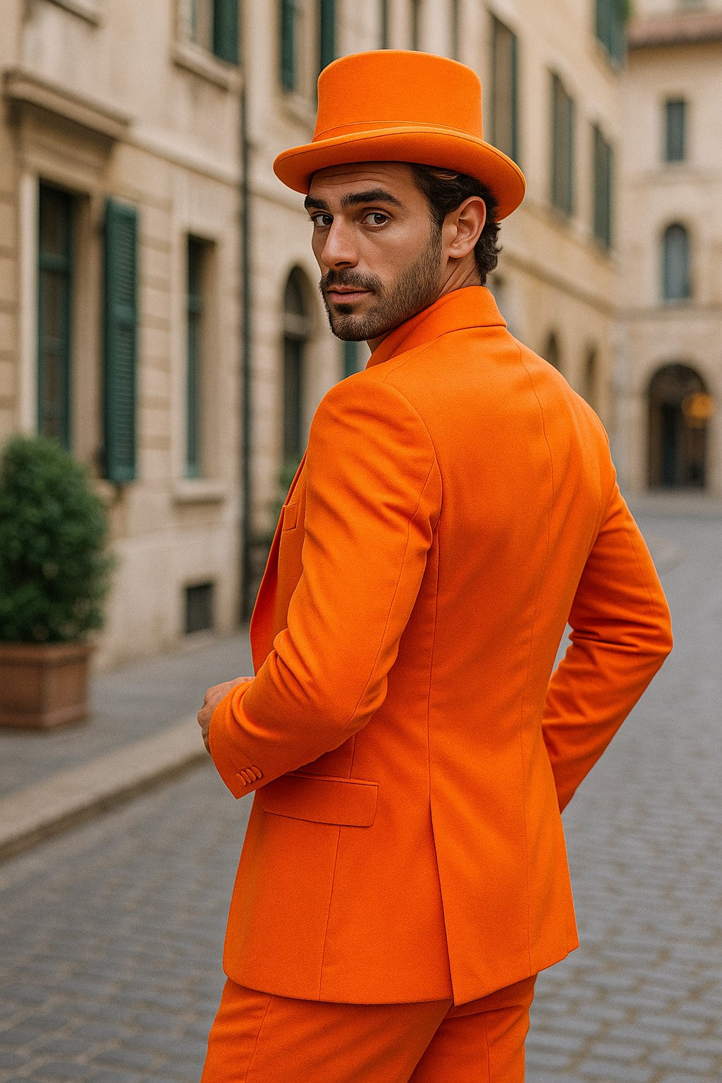 Mens Orange Tuxedo With Pants - Orange Prom 2026 Suit