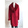 Mens Red Wool Coat Three Quarter Ticket Pocket & Fur Collar Red Winter Coat