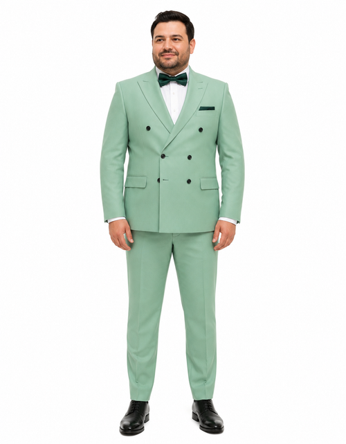 Mens Sage Green Double Breasted Suit
