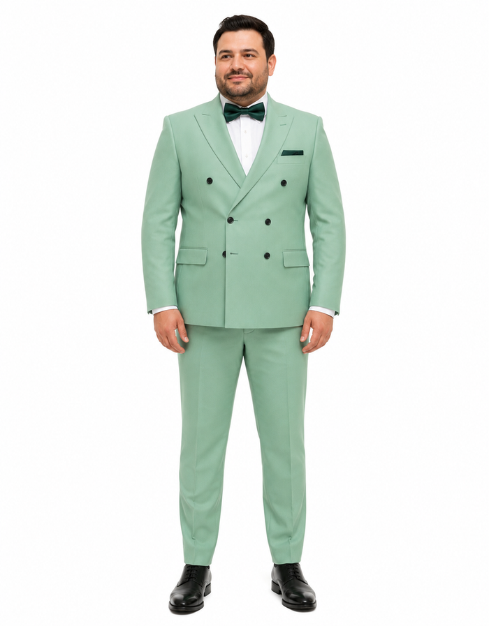 Mens Sage Green Double Breasted Suit