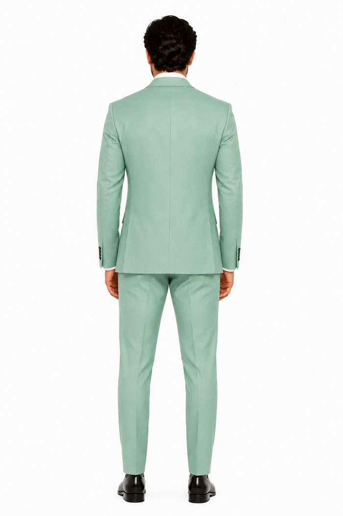 Mens Sage Green Double Breasted Suit