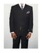Mens Three Piece Vested Suit Mini Herringbone Tweed Black