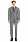 Mens 2 Button Peak Lapel Modern Plaid Suit in Grey