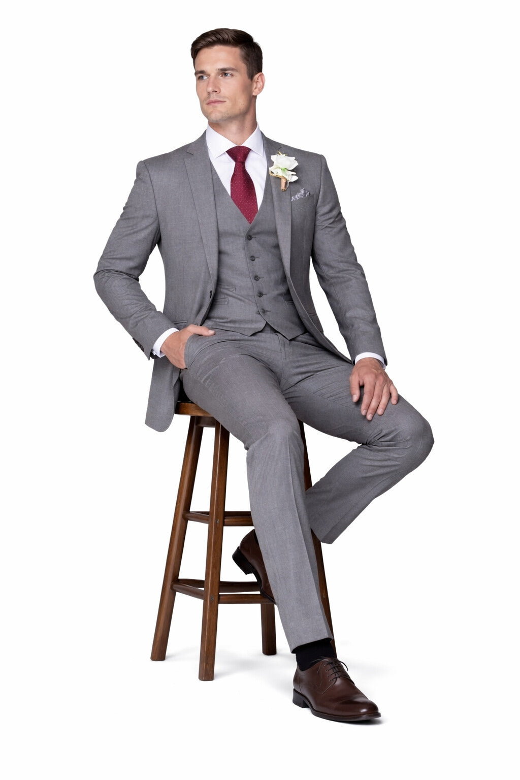 Mens Grey Groom Suit - Grey Groomsmen Suits - Gray
