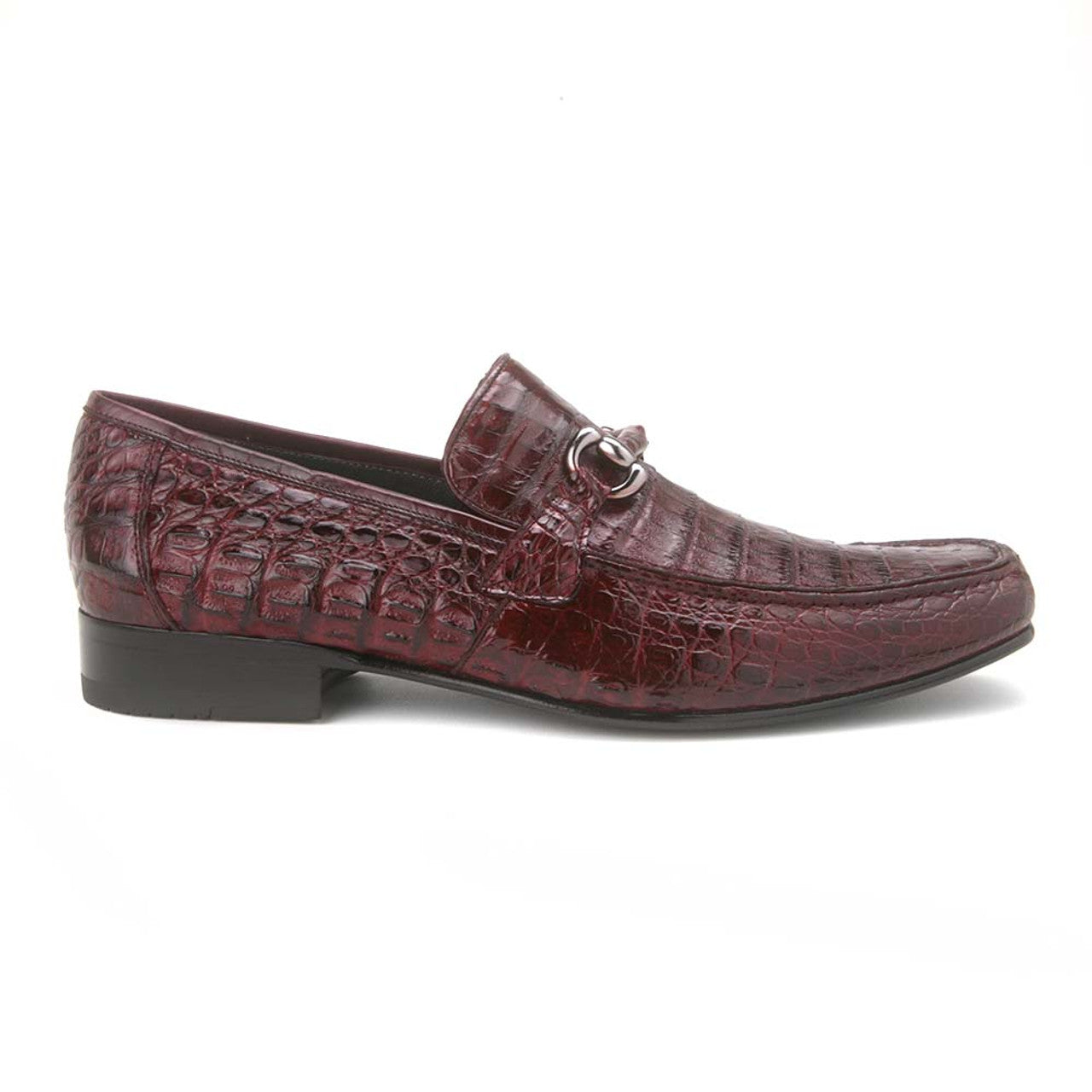 Los Altos Metal Bit Burgundy Crocodile Loafers - 8-M