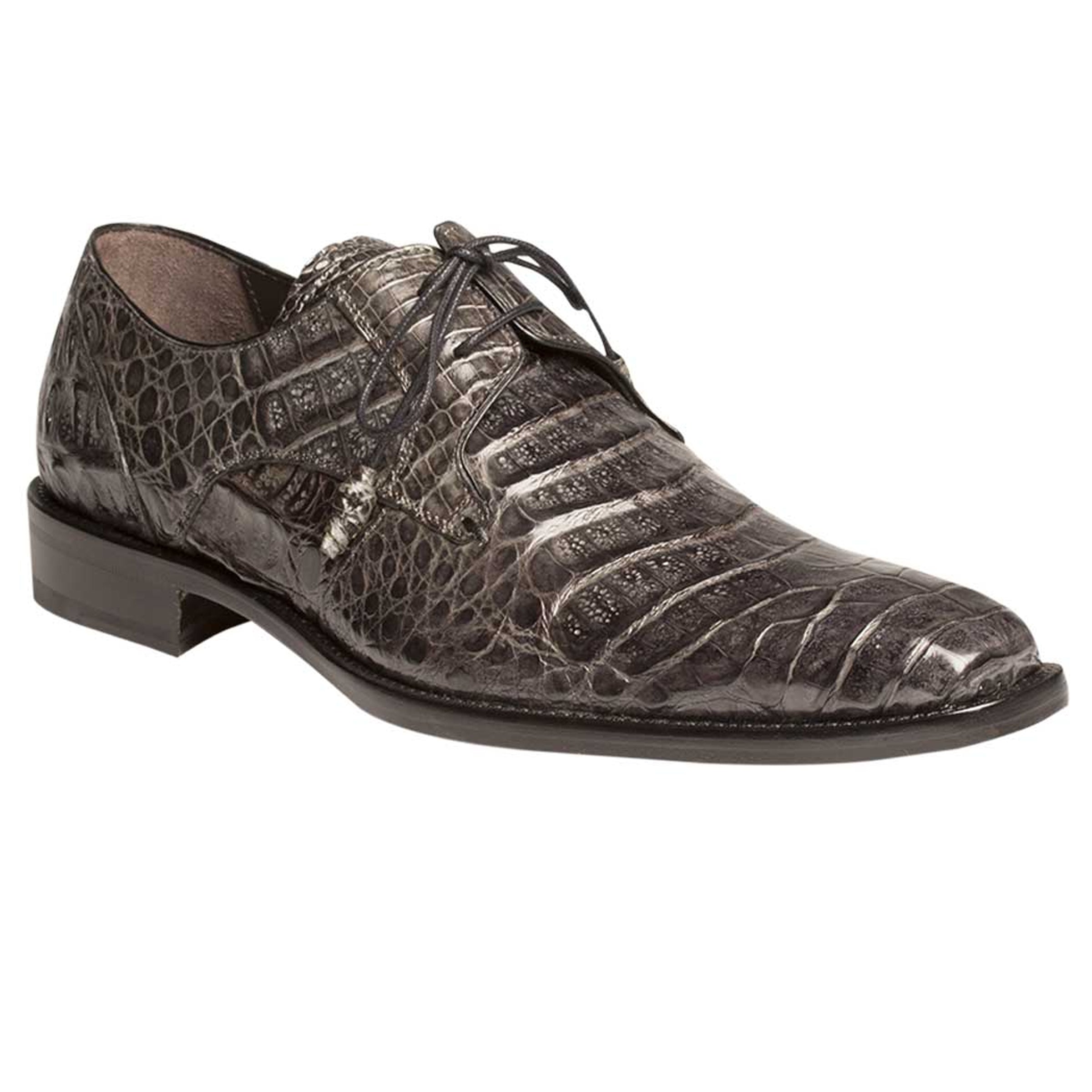 Mens Mezlan Anderson Caiman Crocodile Dress Shoe in Black - 7