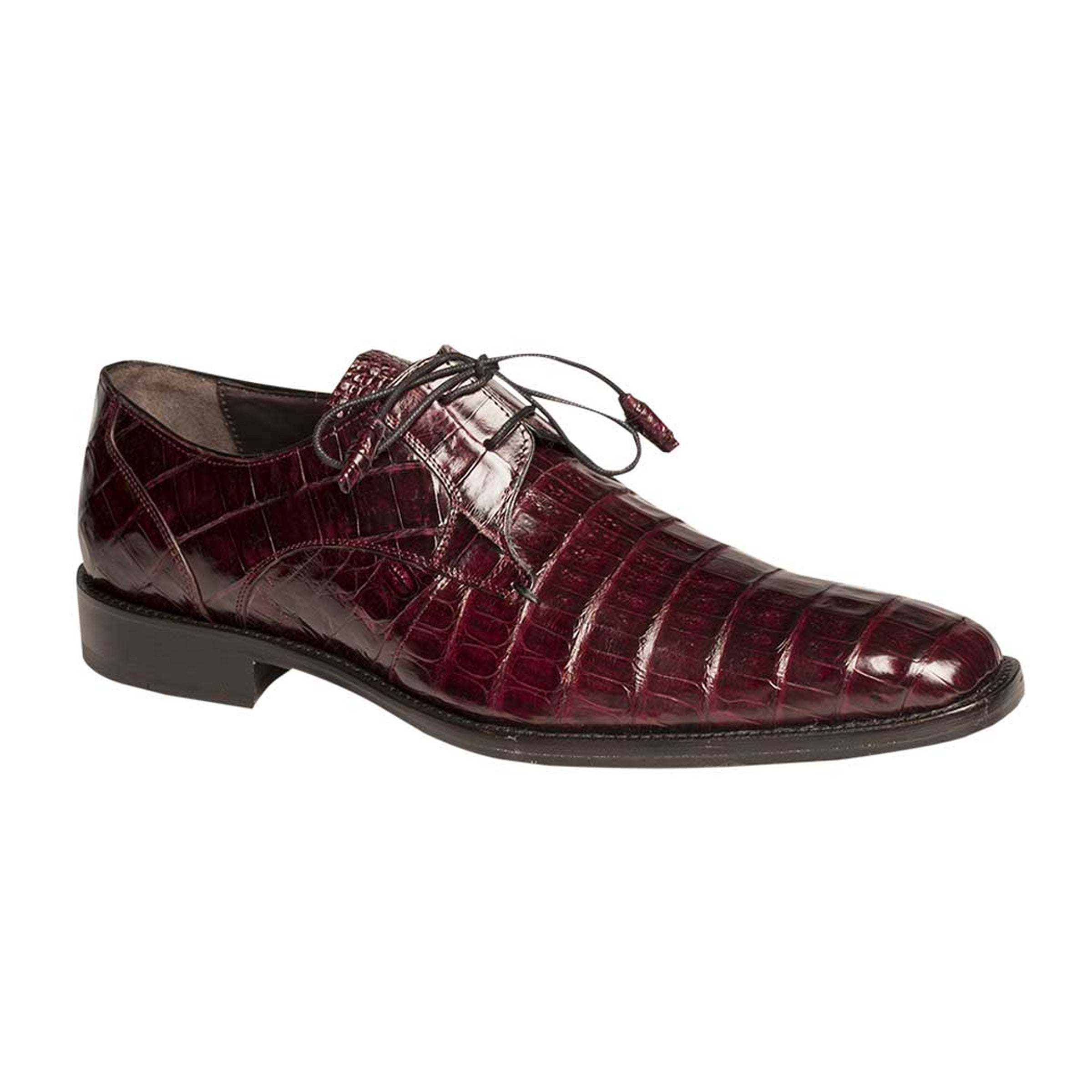 Mens Mezlan Anderson Caiman Crocodile Dress Shoe in Burgundy - 7