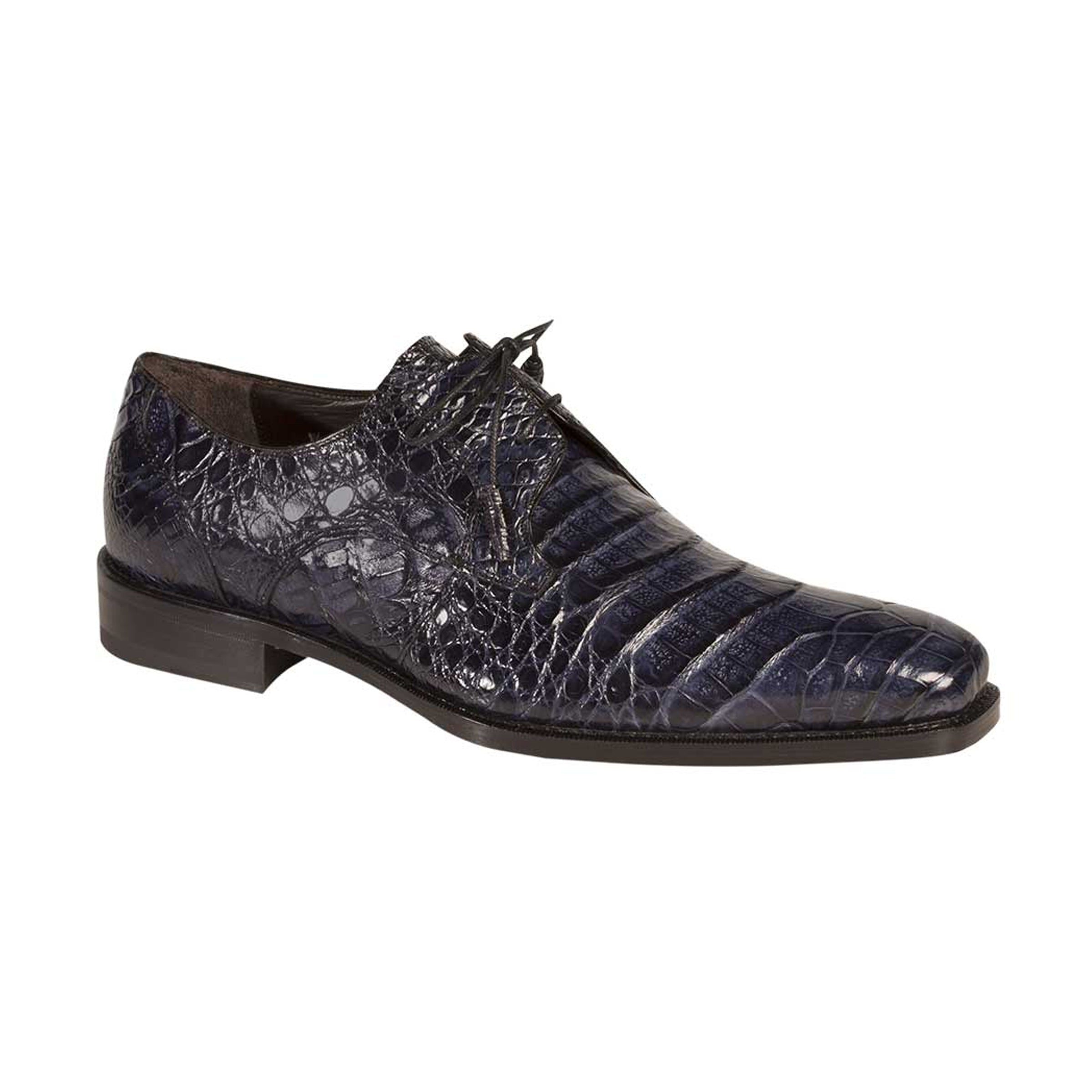 Mens Mezlan Anderson Caiman Crocodile Dress Shoe in Black - 7