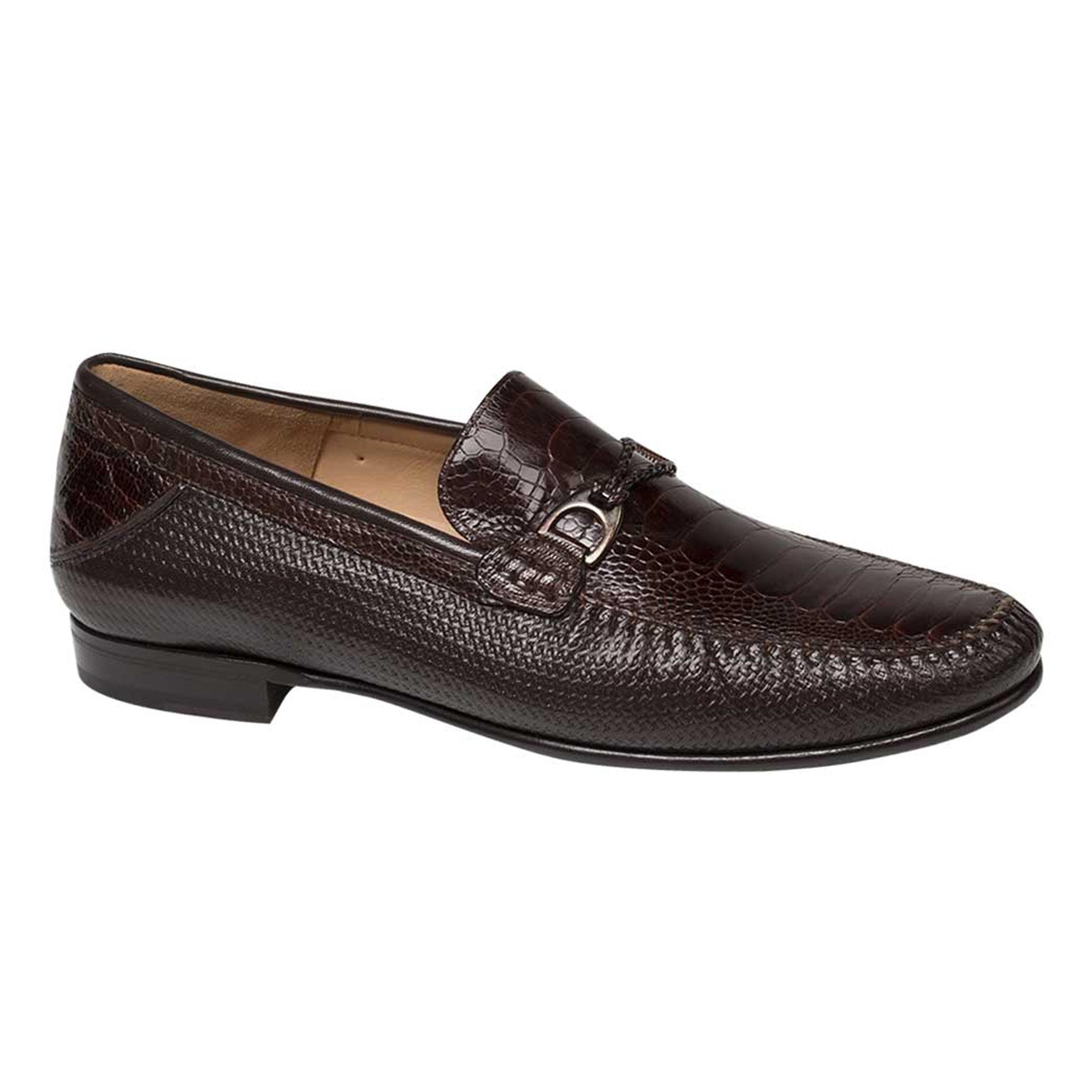 Mens Mezlan Vesta Ostrich Paw Dress Shoe Loafer in Black - 8