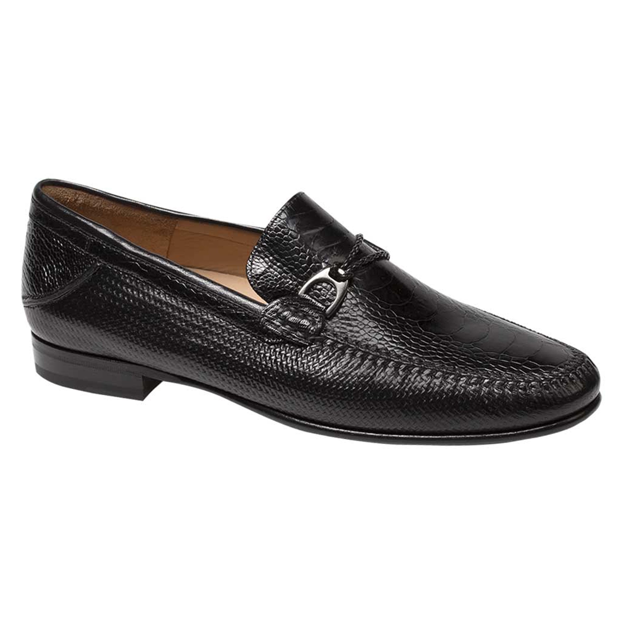 Mens Mezlan Vesta Ostrich Paw Dress Shoe Loafer in Black - 8