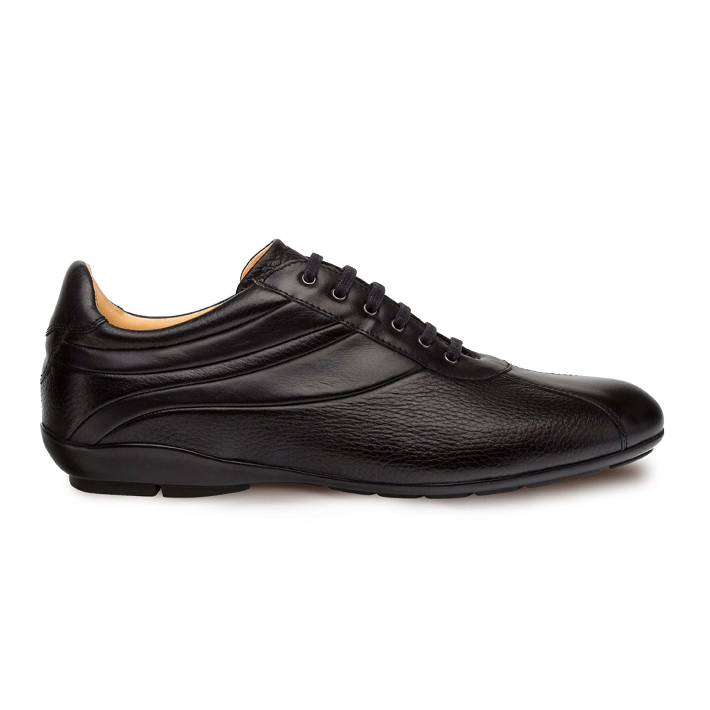 Mens Mezlan Luka Calf & Deerskin Sneaker in Black - 8