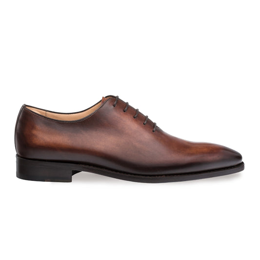 Mens Mezlan Pamplona Calfskin Plain Toe Dress Shoe in Cognac