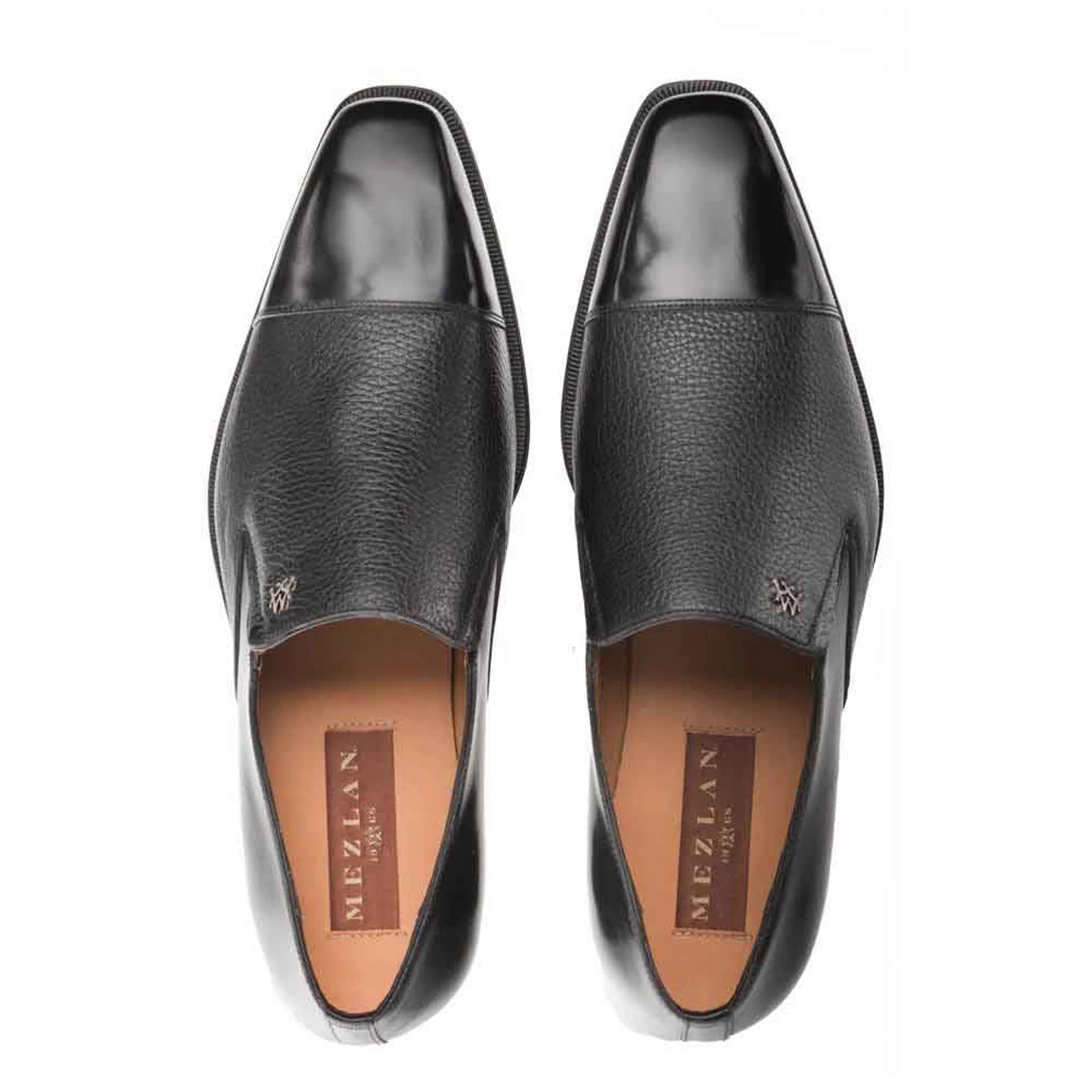Mezlan Shoes Made in Spain - Mezlan Milani Calfskin & Deerskin Black Slip On Men's Loafers-New Designer Collection - 8M
