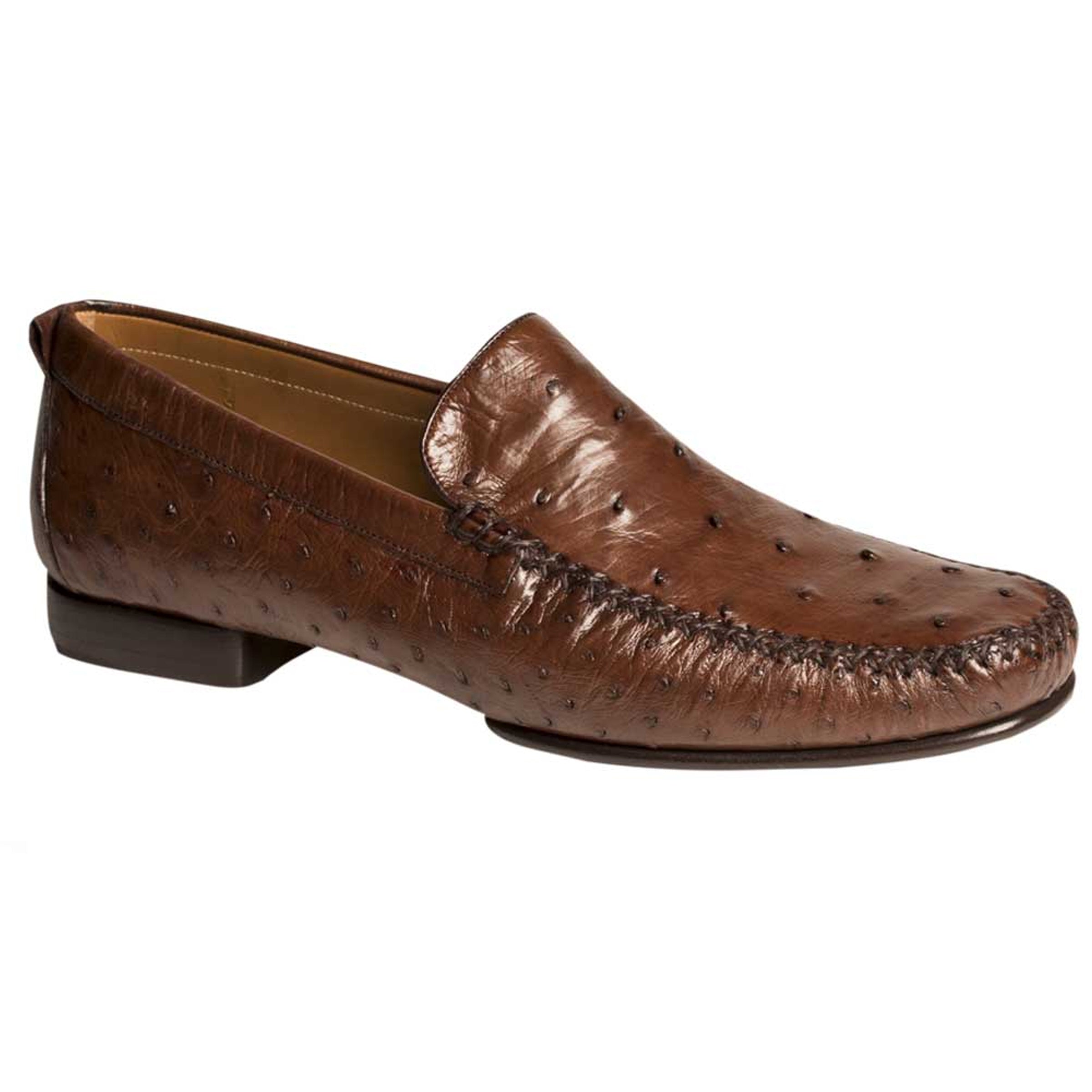 Mens Mezlan Rollini Ostrich Quill  Dress Shoe Loafer in Brown - 9.5