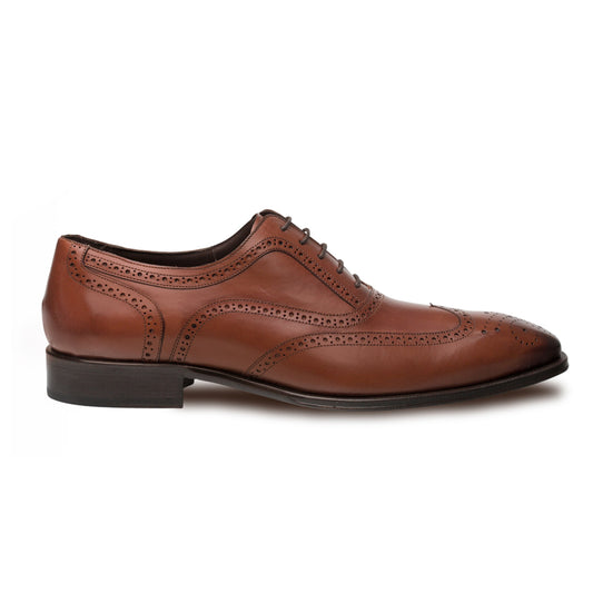 Mens Mezlan Ugalde Classic Wingtip Dress Shoe in Cognac