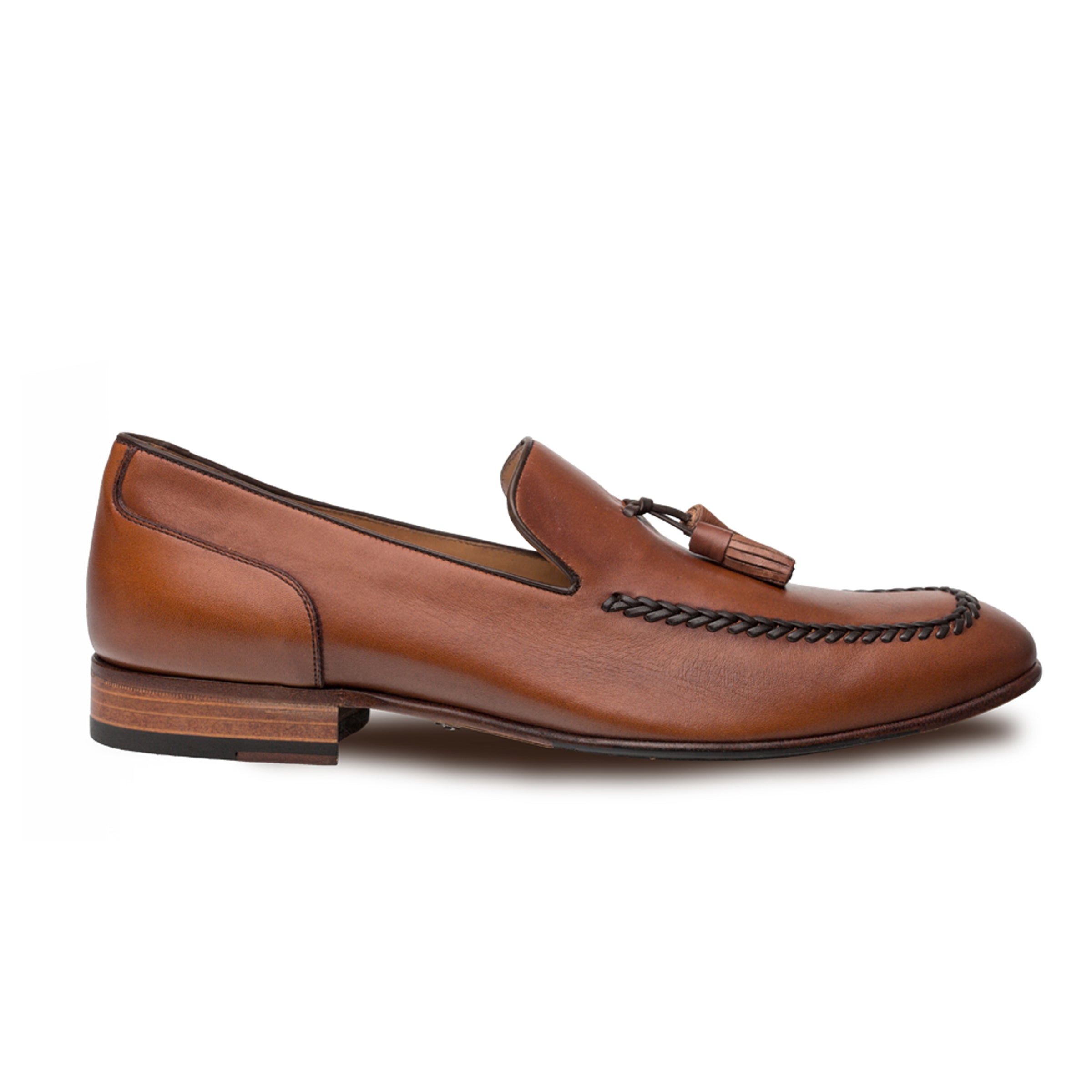 Mens Mezlan Plinio Classic Calfskin Tassel Loafer Dress Shoe in Tan - 8