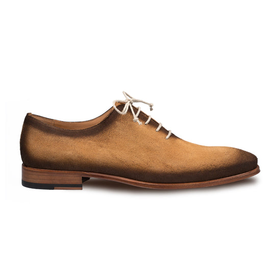 Mens Mezlan Rossini Suede Plain Toe Dress Shoe in Honey