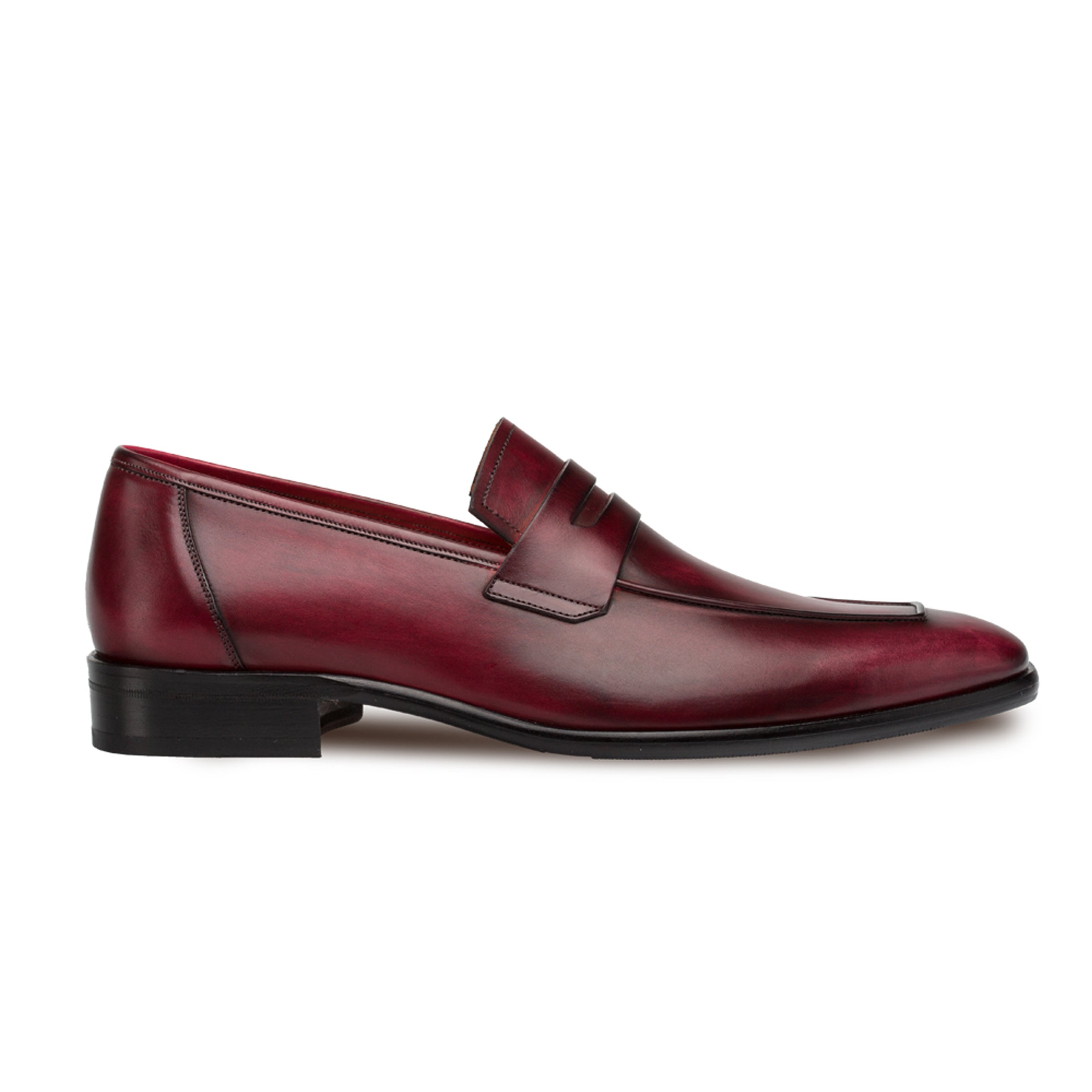 Mens Mezlan Classic Calfskin Slip on Penny Loafer Dress Shoe in Blue - 7.5