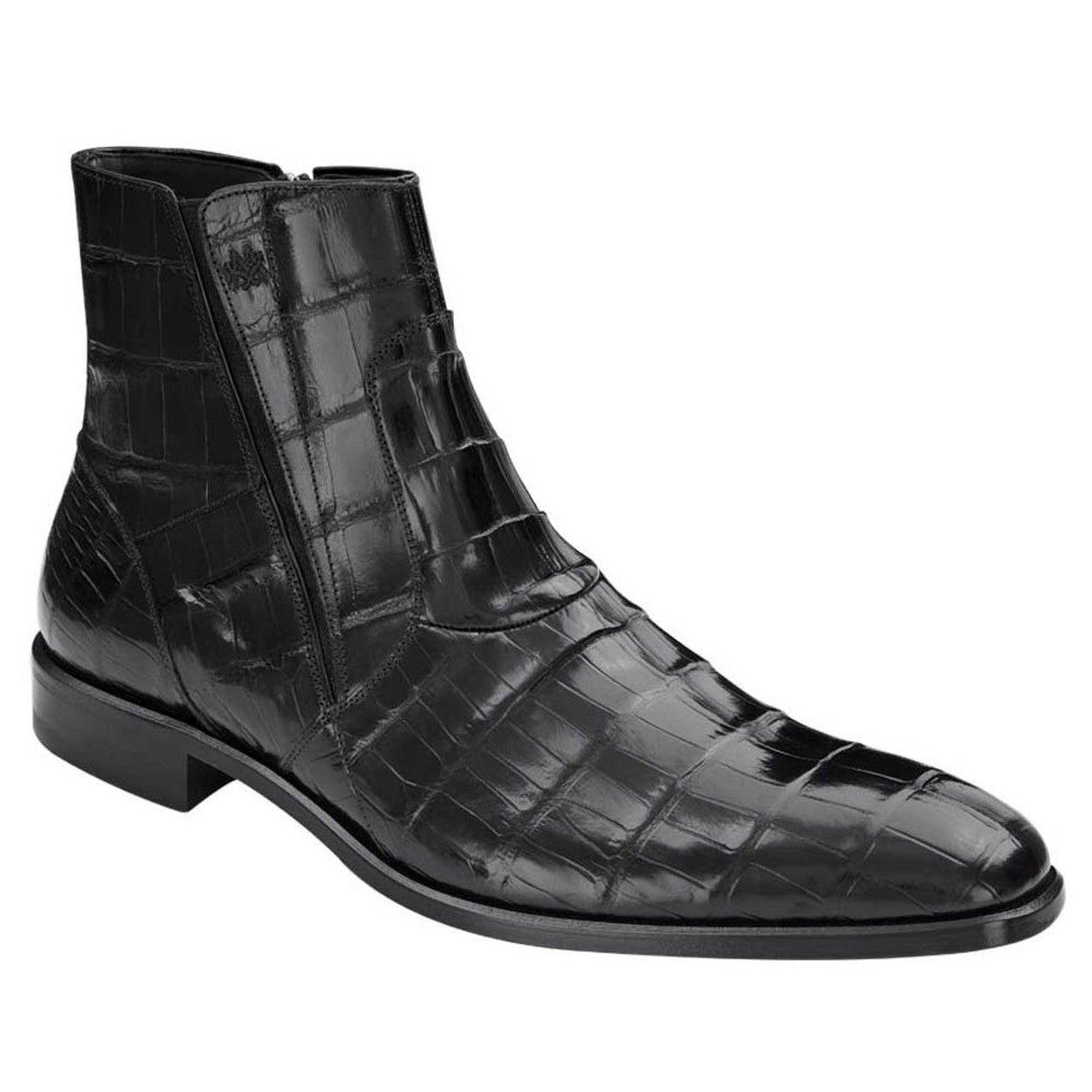 Belucci Black Genuine Alligator Skin Boots By Mezlan Made In Spain Brand - 9M