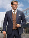 Men's Designer Wool Vested Midnight Blue Glen Plaid Suit