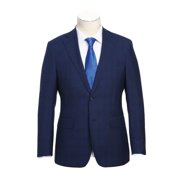 English Laundry Suits  Designer Brand - Wool Stretch Single Breasted Slim Fit Midnight Blue Suit By English Laundry