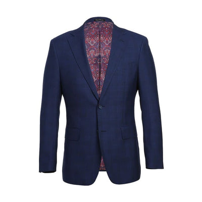 Designer Brand - Wool Stretch Single Breasted Slim Fit Midnight Blue Suit