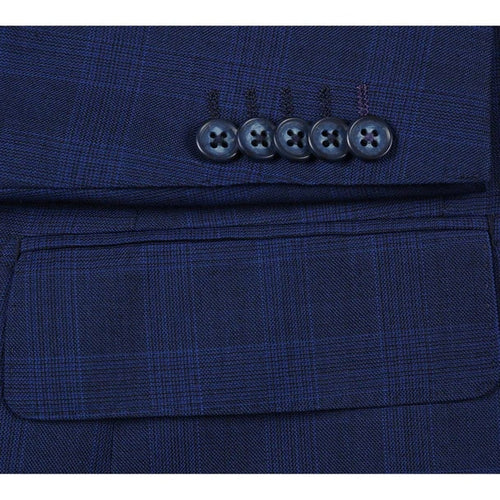 Designer Brand - Wool Stretch Single Breasted Slim Fit Midnight Blue Suit