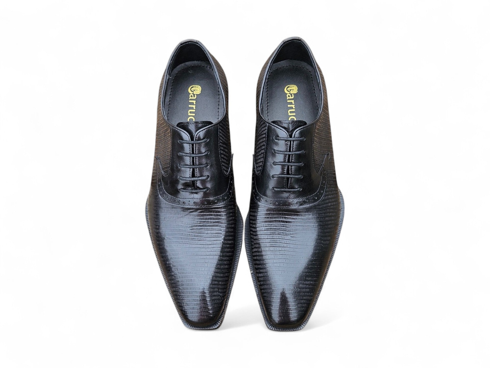 Carrucci Milano Lizard Embossed Oxford Dress Shoes - 7.5