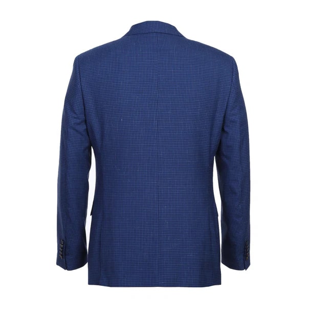 English Laundry Suits  Designer Brand - Wool Stretch with Linen Double Breasted Blue Slim Fit Suit - Coat Size 38