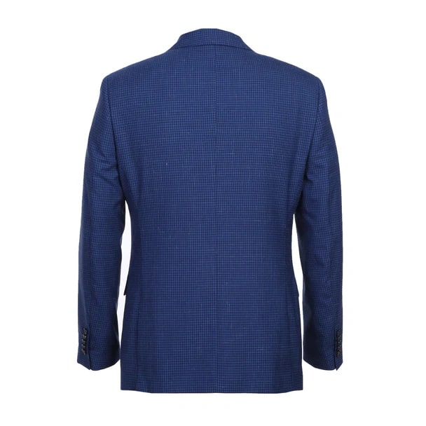 English Laundry Suits  Designer Brand - Wool Stretch with Linen Double Breasted Blue Slim Fit Suit