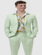 Mens Summer Linen suit -  Mint Suit For Man Side Vented Modern Fit Notch Lapel