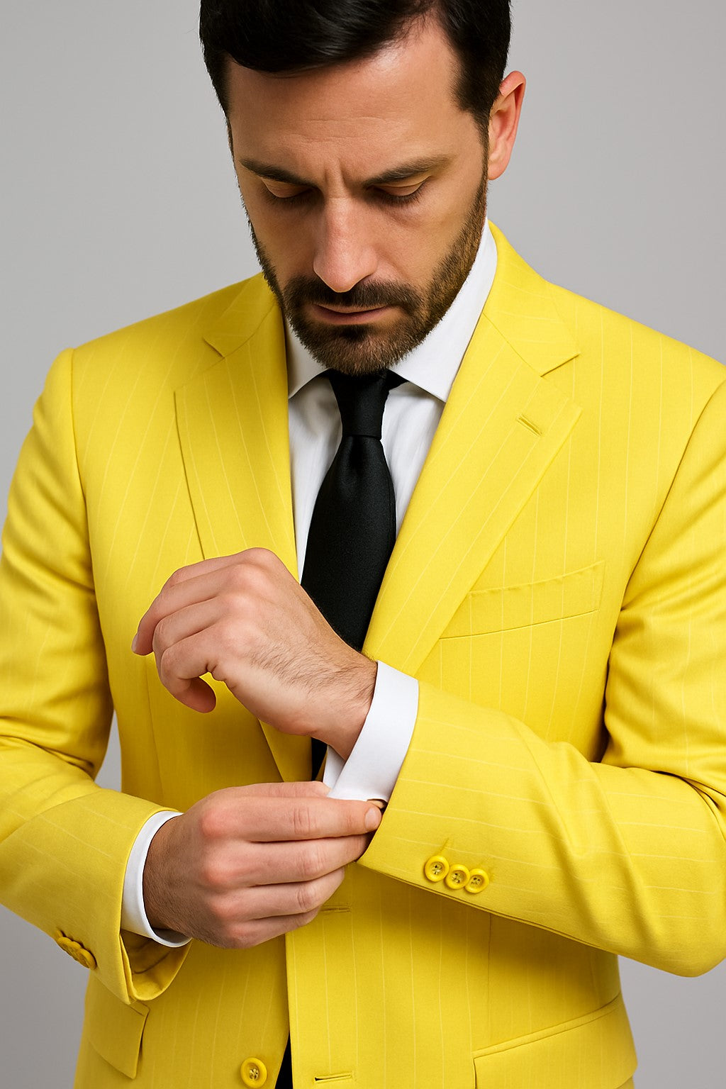 Mix and Match Suits Men's Two Button Yellow Suit Separate Any Size Jacket & Pants - 36 Short & any size pants (plz specify in payment comment section)