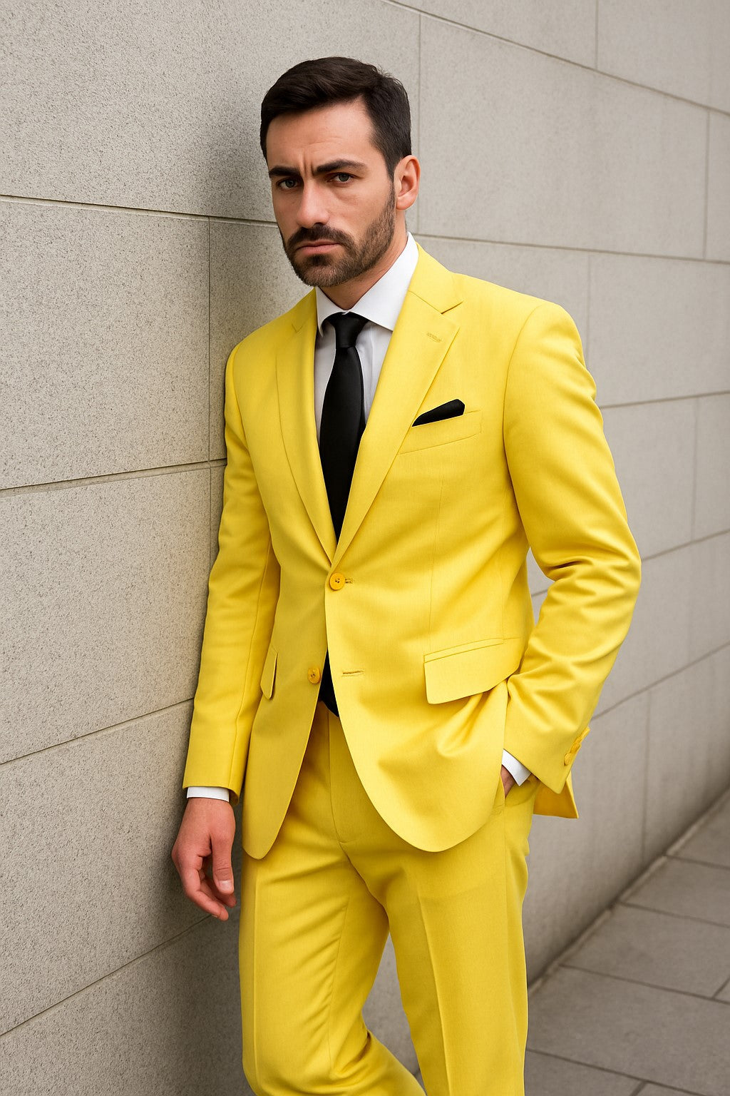Mix and Match Suits Men's Two Button Yellow Suit Separate Any Size Jacket & Pants - 36 Short & any size pants (plz specify in payment comment section)