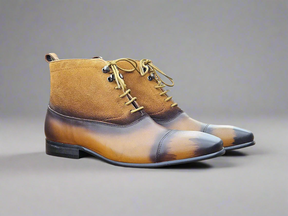 Carrucci Mixed Media Lace-up Suede Boot - 10.5