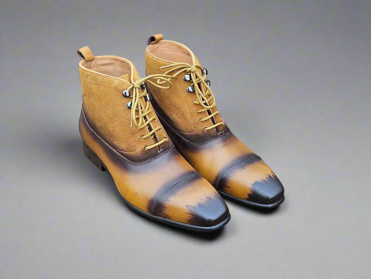 Carrucci Mixed Media Lace-up Suede Boot - 10.5