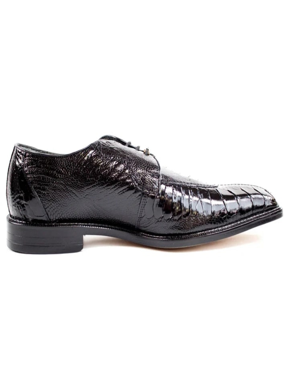 Men's Belvedere Siena Ostrich Leg Moc Toe Dress Black Shoe - US 9.5 Standard/D/ Medium / Eu:42