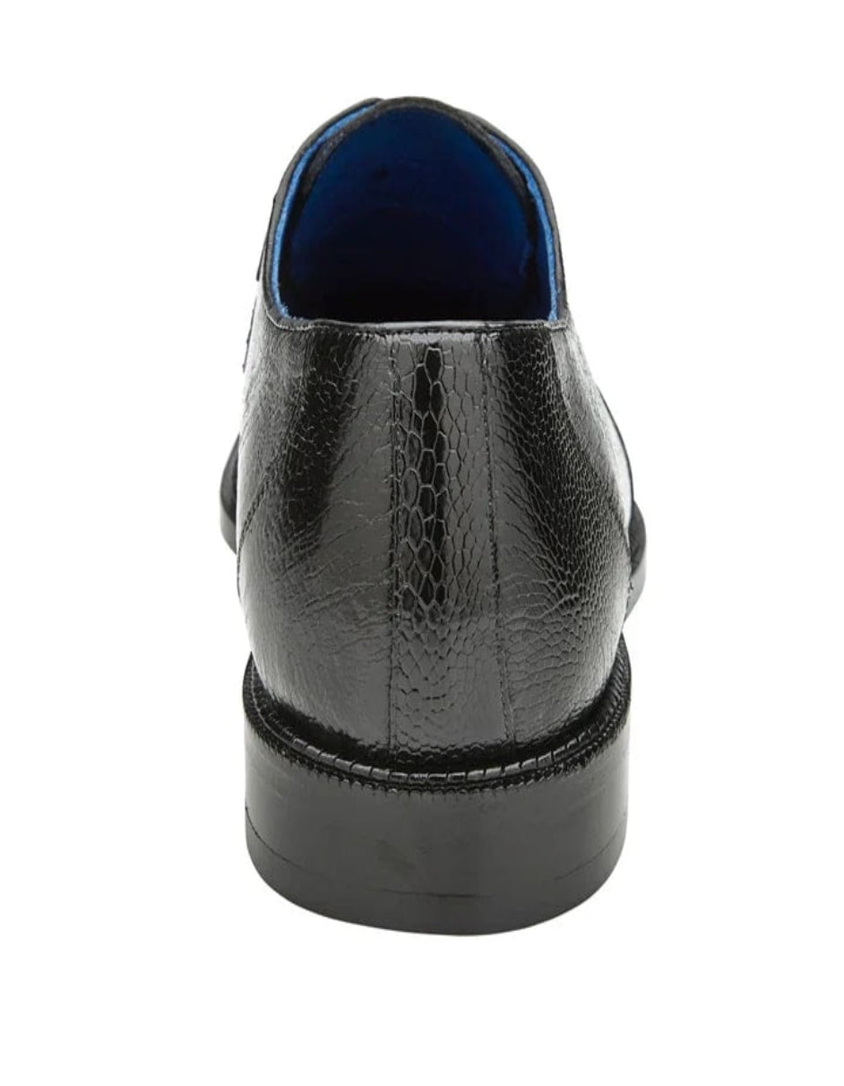 Men's Belvedere Siena Ostrich Leg Moc Toe Dress Black Shoe - US 9.5 Standard/D/ Medium / Eu:42